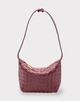 Genuine Leather Woven Style Boxed Pouch Bag