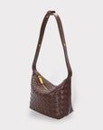 Genuine Leather Woven Style Boxed Pouch Bag