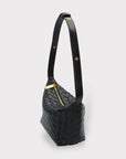 Genuine Leather Woven Style Boxed Pouch Bag