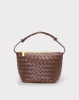 Genuine Leather Woven Style Boxed Pouch Bag
