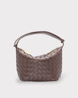 Genuine Leather Woven Style Boxed Pouch Bag