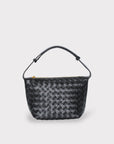 Genuine Leather Woven Style Boxed Pouch Bag