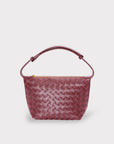 Genuine Leather Woven Style Boxed Pouch Bag