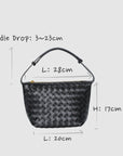 Genuine Leather Woven Style Boxed Pouch Bag