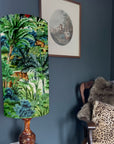 Big cat jungle Velvet cylinder lampshade, extra tall lampshade