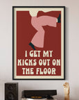 Premium Northern Soul dancing print, Keep the Faith, high-quality 230gsm paper, framed options available by Little Egret Design at brixbailey.com