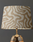 Ecru Wiggle Textured French Drum Lampshade | Handmade Ceiling Light Shade | UK