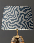 Blue Wiggle Textured French Drum Lampshade | Handmade Ceiling Light Shade | UK