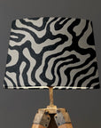 Black Wiggle Textured French Drum Lampshade | Handmade Ceiling Light Shade | UK