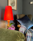 Burnt Orange Cotton Lampshade | Extra Tall Cone Light Shade | Bespoke Handmade UK
