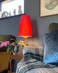 Burnt Orange Cotton Lampshade | Extra Tall Cone Light Shade | Bespoke Handmade UK