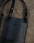 Eco-Friendly Leather Phone Bag with Strap & Closure