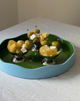 Allegra Round Wiggle Tray in Green and Blue