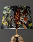 Bengal Tiger Velvet Lampshade | French Drum Ceiling Light Shade | Bespoke Handmade Empire Lampshade