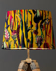 Mustard Botanical Velvet Lampshade | French Drum Ceiling Light Shade | Bespoke Handmade Empire Lampshade