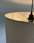 Cream Velvet & William Morris Blue Willow Leaves Double Sided Drum Lampshade | Handmade Ceiling Light Shade | Bespoke UK