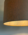 Cream Velvet & William Morris Blue Willow Leaves Double Sided Drum Lampshade | Handmade Ceiling Light Shade | Bespoke UK