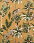 Mustard Jungle Monkey Cotton French Drum Lampshade | Handmade Ceiling Light Shade | UK