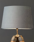Grey Velvet Lampshade | French Drum Ceiling Light Shade | Bespoke Handmade Empire Lampshade