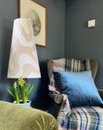 Ecru wiggle cone lampshade, extra tall lampshade