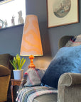 Ecru wiggle cone lampshade, extra tall lampshade