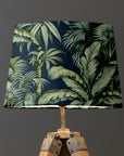 Navy Tripura Velvet Lampshade | French Drum Ceiling Light Shade | Bespoke Handmade Empire Lampshade