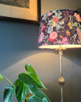 Midnight Butterfly Floral Velvet Lampshade | French Drum Ceiling Light Shade | Bespoke Handmade Empire Lampshade