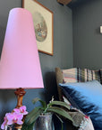 Light Pink Cotton Lampshade | Extra Tall Cone Light Shade | Bespoke Handmade UK