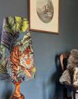 Bengal tiger Velvet cone lampshade, extra tall lampshade