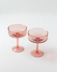 Handblown Hammered Coupe Cocktail Glass Pair-6