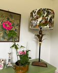 Tiger cheetah jungle velvet drum lampshade / ceiling shade, with a white lining