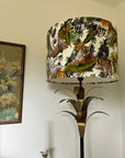 Tiger cheetah jungle velvet drum lampshade / ceiling shade, with a white lining