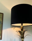 Black Velvet & William Morris Blue Willow Leaves Double Sided Drum Lampshade | Handmade Ceiling Light Shade | Bespoke UK