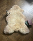 Luxury British rare breed champagne mix sheepskin rug, large natural undyed eco-tanned premium hide, super soft silky fur, best-selling home decor by Wildash London at brixbailey.com