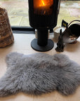 Premium British sheepskin rug in slate grey, luxury handcrafted sheepskin throw, soft and stylish Nordic hygge decor by Wildash London at brixbailey.com