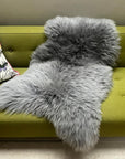 Luxury British sheepskin rug in slate grey, premium soft fur, handcrafted, best-selling, hygge Nordic decor, elegant home accent by Wildash London at brixbailey.com