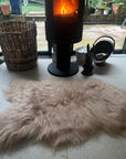 Luxury honey gold Icelandic sheepskin rug, premium longhair hide, stylish Scandinavian home decor, sustainable and handcrafted by Wildash London at brixbailey.com
