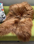Luxury Icelandic Bronze Russet Sheepskin Hide, premium handcrafted eco-dyed brown fur rug, stylish natural ombre throw for home decor by Wildash London at brixbailey.com