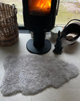 Luxury Icelandic sheepskin throw, large dove grey, premium shorn sheepskin rug, best-selling sustainable home decor by Wildash London at brixbailey.com