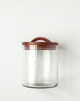 Hammered Glass Canisters with Wood Lid