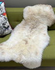Luxury champagne mix sheepskin rug, 100% natural free-range, premium undyed fleece, soft silky fur, large size, rare breed, UK Europe sourced by Wildash London at brixbailey.com