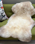 Luxury champagne mix sheepskin rug, 100% natural free-range, premium undyed fleece, soft silky fur, large size, rare breed UK European by Wildash London at brixbailey.com