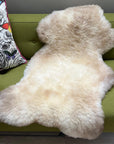 Luxury champagne mix sheepskin rug, premium natural undyed fleece, soft silky fur, large rare breed sheepskin, handcrafted UK Europe by Wildash London at brixbailey.com