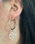 Pentacle Hoop Earrings