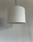 Off white linen drum lampshade/ ceiling shade with a white lining