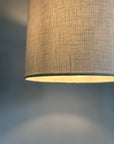 Off white linen drum lampshade/ ceiling shade with a white lining