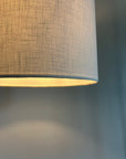 Off white linen drum lampshade/ ceiling shade with a white lining