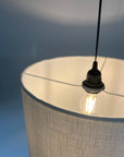 Off white linen drum lampshade/ ceiling shade with a white lining