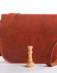 Light Brown Natural Leather Saddle Bag Large