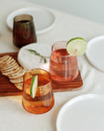 Pair of Hammered Glass Stemless Tumblers-1